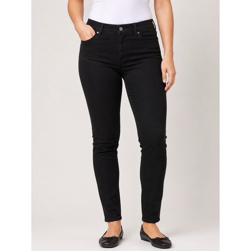 Levi's 711 Skinny Jeans W31 L30 Black Stretch Mid Rise WaterLess Denim Women